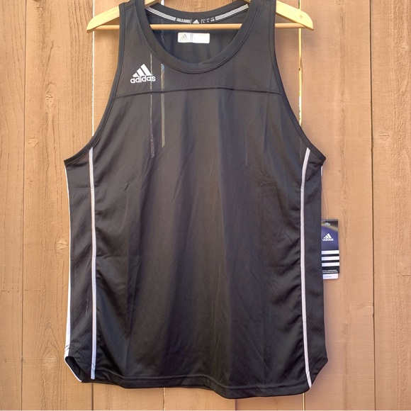 Adidas Men’s sizes S, M, L Black Athletic Tank Top Training Soccer NWT G112 - Picture 7 of 11